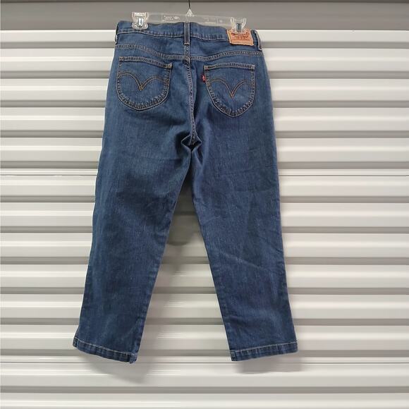 Y2K Vintage Levi's Classic Women Jeans Size 12 Blue Denim Capri Outdoor Gorpcore - Picture 2 of 7